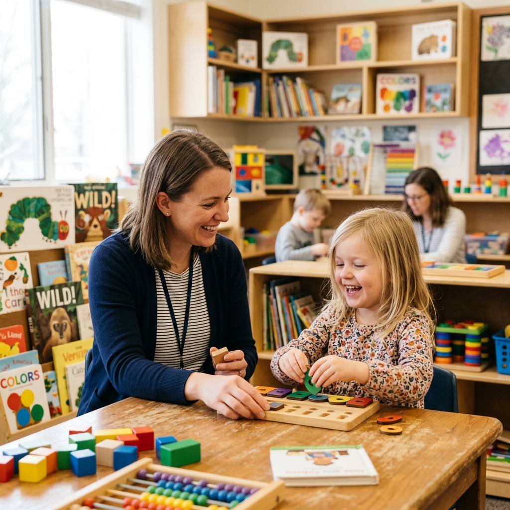 Niño estudiando feliz